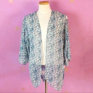H & M DIVIDED KIMONO SHEER PAISLEY CARDIGAN XS